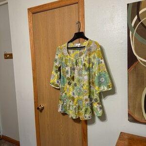 Floral Green Women's Top